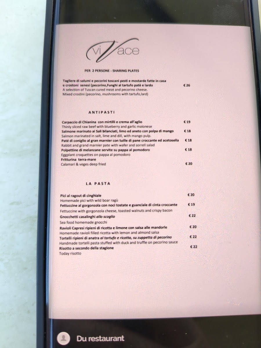 Menu Vivace Ristorante-2